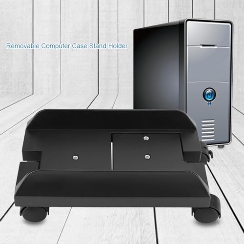 Image of Removable Computer Case Stand Holder Bracket, Desktop Mainframe Storage Rack with Brake, Adjustable X Frame for Mainstream PC Cases, Eco - Friendly ABS Material with Smooth Surface (Black)