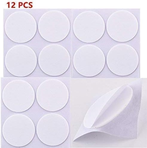 12 PCS Replacement Round Double Sided Adhesive Sticker Compatible with Collapsible Grip & Stand Phone Stand Mounting Tape Holder/Wall Hook(White)