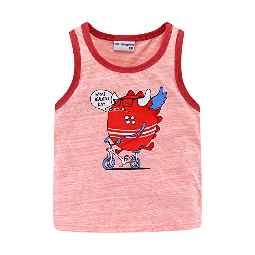 Image of Mud Kingdom Little Boys Summer Outfits Cute Cartoon Printing Tank Top Sets