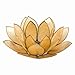 World Buyers Capiz Tea Light Holder, Three Rings of Translucent capiz Shell Petals-Flickering Light Decor Measures 5" Dia (Golden Pearl)
