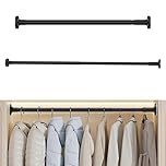 Heavy Duty Expandable Window Shower Curtain Tension Rod Oval Head Clothes Hanging Bar Rail for Closet Wardrobe, No Drilling, 70-120cm, Adjustable Wardrobe Rail for Wardrobe, Balcony, Bathroom