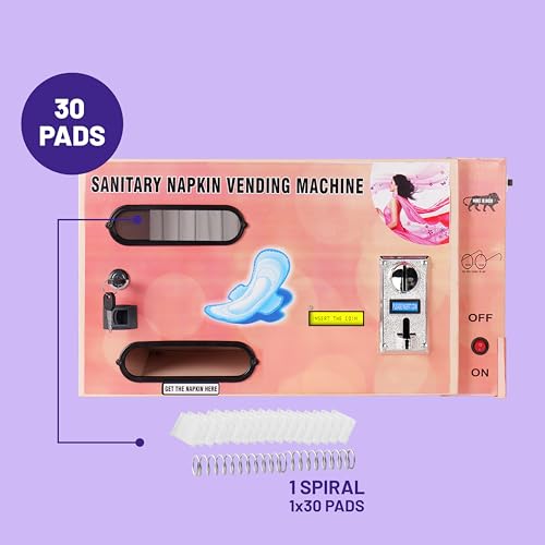 Image of By VP Industries (Fully Automatic with 5 rs Coin | Capacity- 30 Pads) Sanitary Vending Machine | Dispenses a Napkin Upon Inserting a ₹5 Coin into The Multi-Coin Acceptor.