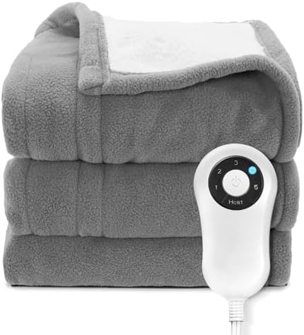 Cobertor elétrico aquecido, tamanho 127 cm × 152 cm, cobertor que...