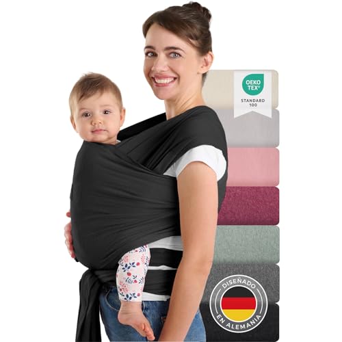 Laleni Fular portabebés recién nacidos hasta 15 kg de algodón suave – portabebés recién nacidos desde el nacimiento – Portabebés con certificado Oeko-Tex – Pañuelo para bebé con 5,10 m de longitud
