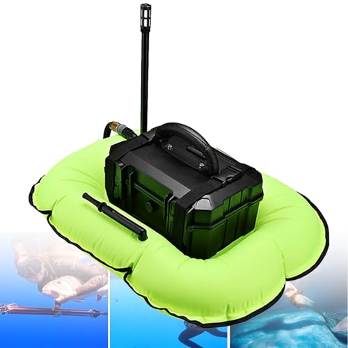 Ventilador de buceo Paquete de buceo de 3/5,5 horas, ventilador de buceo de fondo inflable Regulador de respiración Máquina de buceo desmontable, para búsqueda de oro bajo el agua,Green-4000mAh