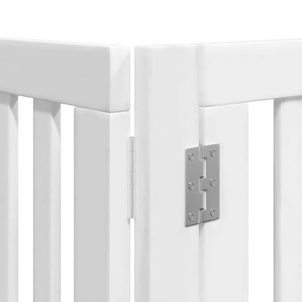 12-TLG. Puerta plegable para perros de madera de álamo de 960 cm con puerta, independiente y ampliable para interior y exterior, protección segura para cachorros y perros pequeños y medianos