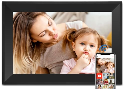 Caxtonz Digital Picture Frame WiFi Smart Picture Frames 10.1Inch HD Digital Photo Frame, 16GB Storage, Electronic Picture Frame Easy to Share Photos and Video via Uhale APP