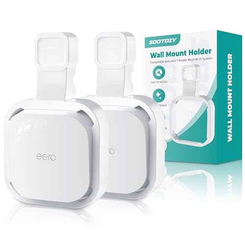Wall Mount Holder for eero 7 Router Mesh Wi-Fi System No Messy Wires Space-Saving Outlet Wall Mount Holder for eero 7 Extender Stand Bracket for eero 7 (2 Pack)