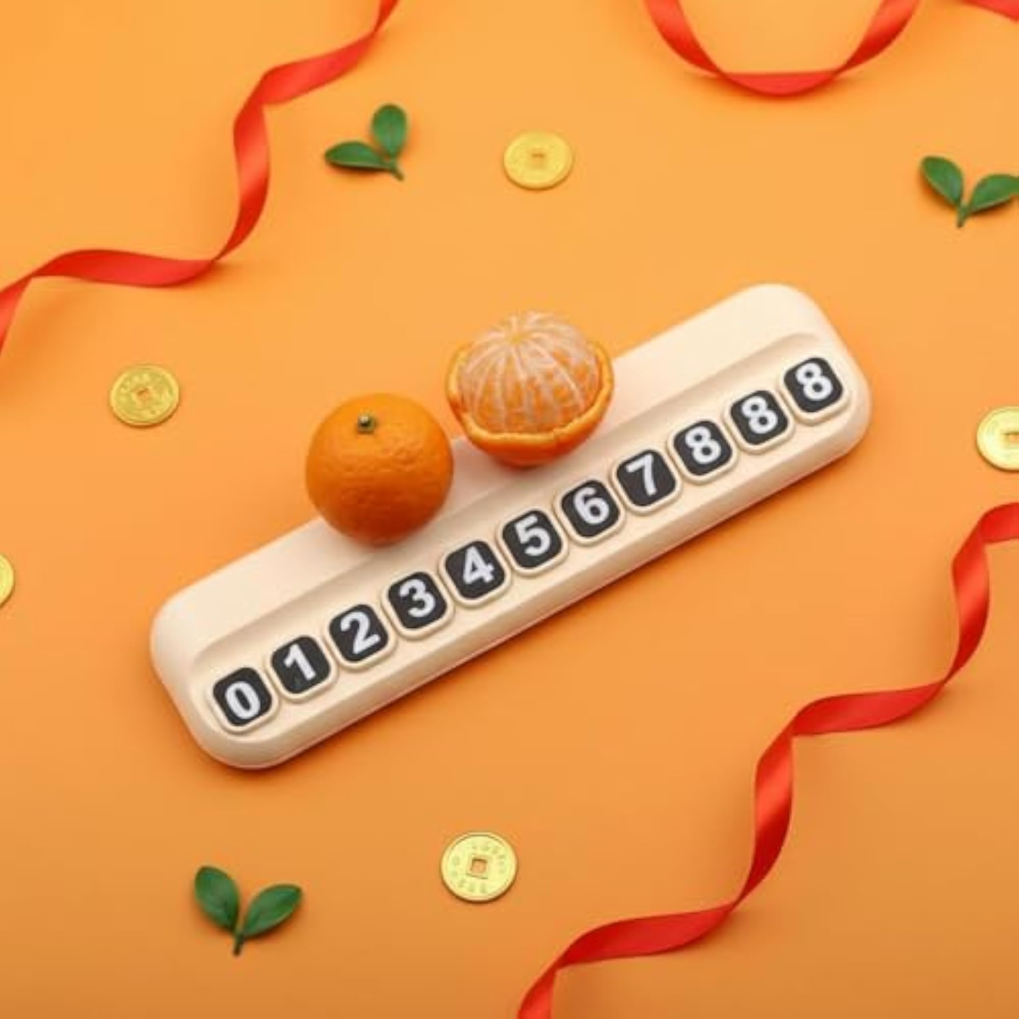 Good Luck Charm Dashboard Fruit Ornament with Temporary Parking Card