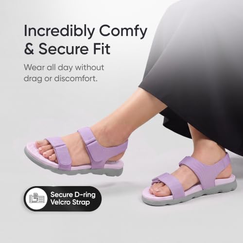 Image of Frido Cloud Comfort Back Strap Sandals for women, Stylish Sandals with Ergonomic Arch Support, Soft Cushioned Footbed & Breathable Canvas Upper for Work, Travel & Outings