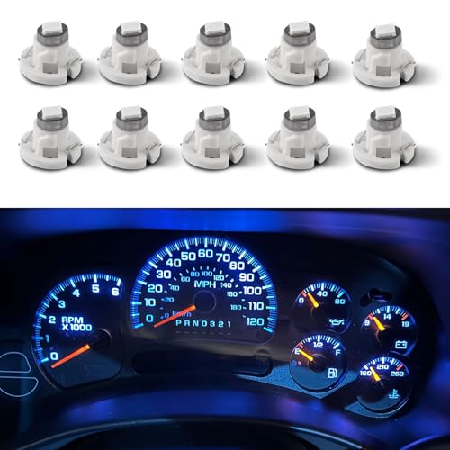 Image of 10PCS T4.2 Led Bulb Neo Wedge 10mm Base, Car Interior Dash Light, 12V IP65 Waterproof 3030 Chip LED Super Bright A /C Indicator Light, Climate Control Switch Indication Bulb for Cars (Blue)