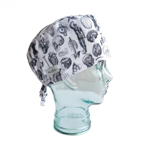 Touca de Tecido Feminina Masculina Gorro Anatomia Vintage Da Vinci
