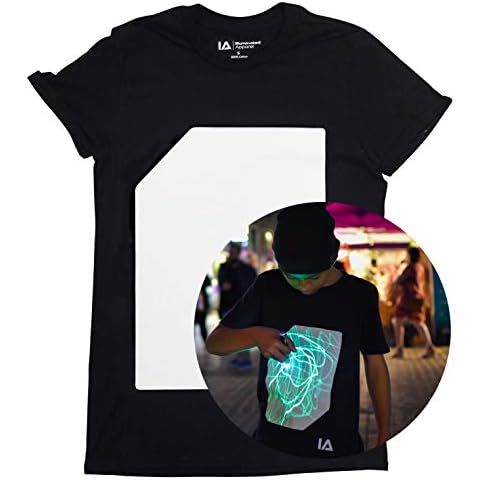 Illuminated Apparel Interactive Glow in The Dark T-Shirt - Fun for Birthday Parties & Festivals (Black/Green Glow, 9-11 Years) Cover