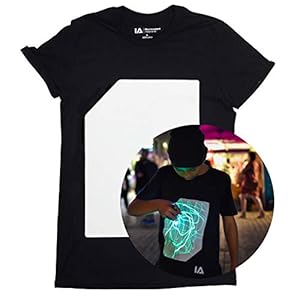 Illuminated Apparel Original Interactive Glow in The Dark T-Shirt – Fun for Birthday Parties & Festivals – Light up The…