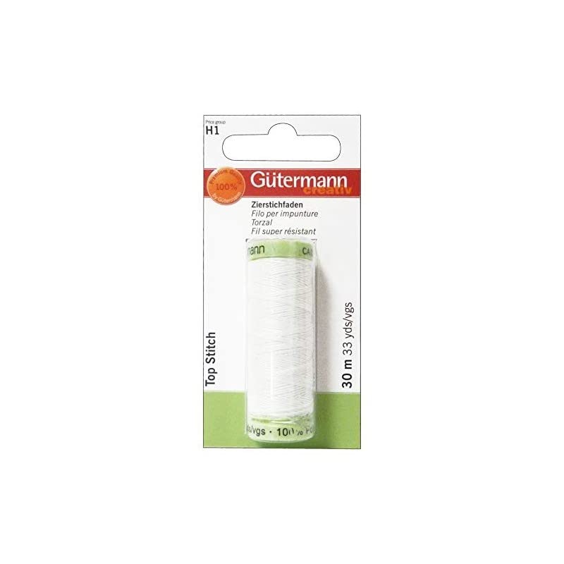 Gütermann, White Sewing Thread, Top Stitch, Quality Craftsmanship for Your Sewing Projects