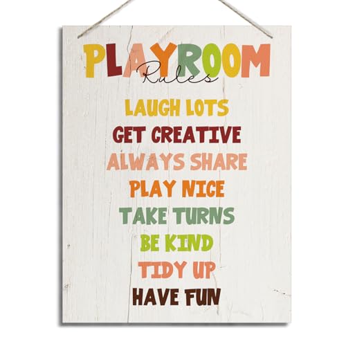 ZPPRJF Playroom Wall Decor, Play Room Decor for Kids Room Playroom Nursery Home School, Kids Playroom Essentials, Home Wall Decor Sign, Home Decor for Front Door, Hanging Wall Art Decor