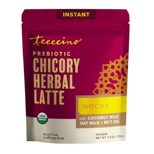 Teeccino Organic Instant Mocha Herbal Latte – 14 Servings –