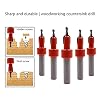 Woodworking Countersunk Bit-5 Pcs (Diameter 8mm) High Speed Steel Countersunk Drill Chamfer Tool