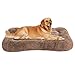 Coohom Deluxe Plush Bed Pet Cushion Crate Mat,Fulffy Comfy Kennel Anti-Slip Washable Pad for Medium Large X-Large Dogs(X-Large, Khaki)