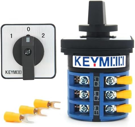 Chave Seletora Rotativa 40A, 660V, 3 Posições, Fase, 12 Terminais...