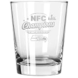 The Memory Company Officially Licensed NFL Seattle Seahawks NFC Champions 2025 15oz Double Old Fashioned Glass, Etched