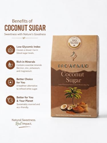 Image of Brownmud Coconut Sugar 250g | Natural Sweetener from Coconut Blossom Sap |Low GI-35 | Rich in Minerals & Inulin Fiber | Rich Caramel Flavor | Healthy Sugar Alternative | Unrefined Sugar