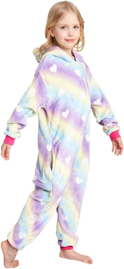 Kids Unicorn Onesie Animal Pajamas Halloween Cosplay Costume Sleepwear Gift for Girls and Boys. - Image 3
