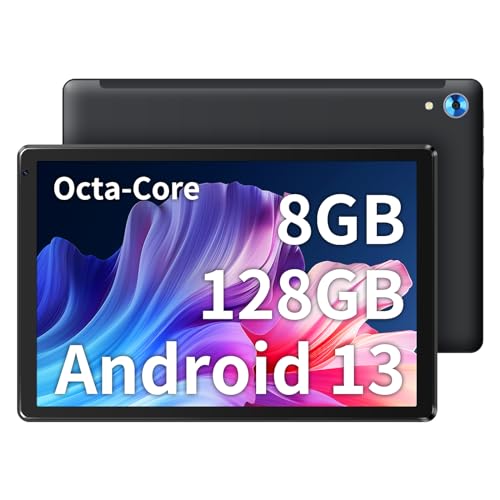 Freeski Tablet 10 inch, Android 13 Tablet, Octa-Core Tablet, 8GB RAM+128GB ROM, WIFI 6, Bluetooth 5.0, Widevine L1, 5MP+8MP, GMS/5000mAh/Tablet Pc (Black)