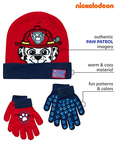 Image of Nickelodeon Boys Paw Patrol Winter Hat, 2 Pair Gloves or Mittens (Toddler /Little Boys)