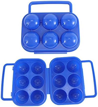 6 Grids Portable Egg Carrier Holder,RoseFlower® Shockproof Folding Plastic Egg Storage Tray Box Container for Outdoor Camping Hiking Picnic BBQ Barbecue Tourism -1Pcs, Blue