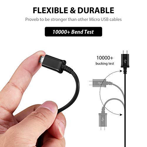 Short MicroUSB Cable Compatible with Your Toshiba AT300 with High Speed Charging. (1Black,20cm,8in)