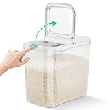 TBMax Rice Flour Storage Container with Automatic Flip-up Lid 25 Lbs | 12.68 Qt, Tall and Narrow Food Storage Flour Bin for Kitchen Pantry Organization, Pet Dog Cat Food Storage Container