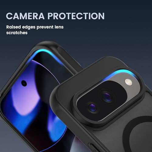 Image of Ruky for Google Pixel 10 /Pixel 10 Pro Case Compatible with MagSafe, Black | with Privacy Screen Protector, Translucent Shockproof Slim Protective Phone Case for Google Pixel 10 /10 Pro 6.3 inch, Black