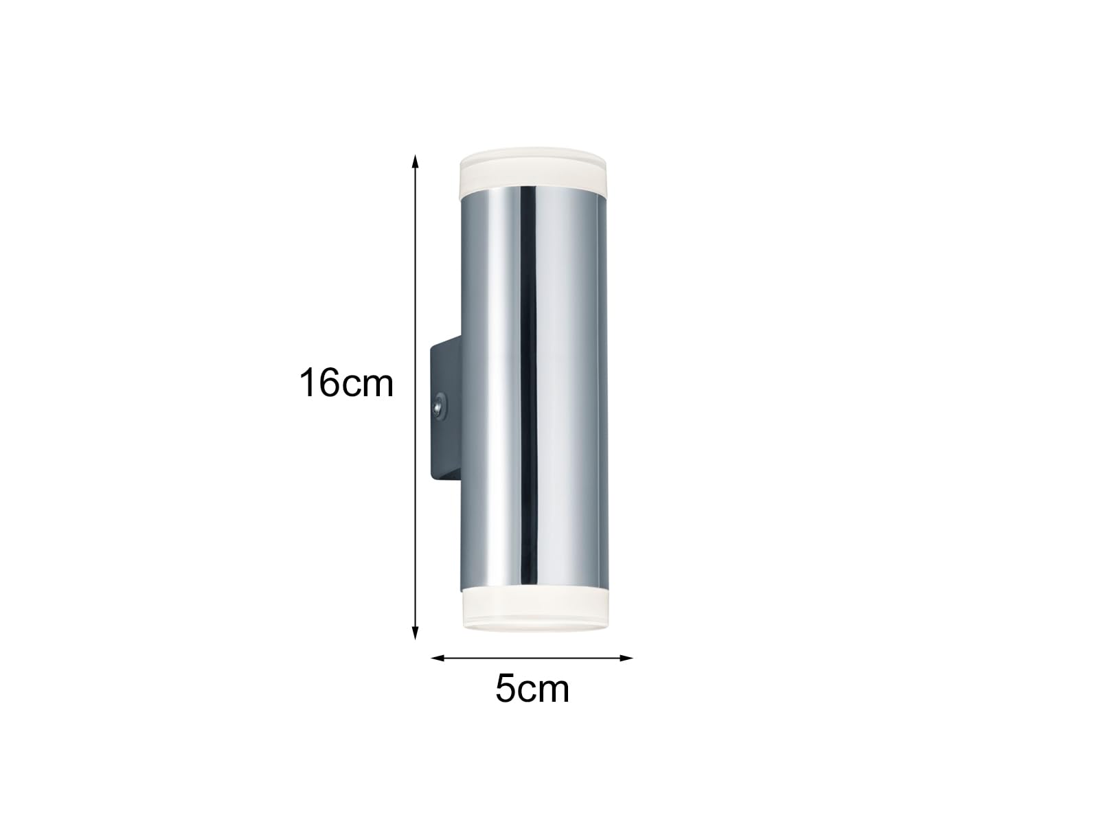 2er SET Badezimmer Wandleuchten Up & Down in Silber Chrom, Höhe 16cm