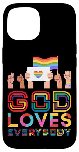 God Loves Everybody Gay Christian ���C���{�[�~�[�� �X�}�z�P�[�X iPhone 15 �p