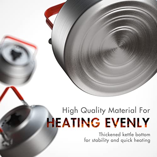 Aomiun Camping Kettle Coffee Pot with Cup Stainless Steel Rustproof Anti Corrosion Tableware Set Kettle for Camping Pinic Hiking - Image 3