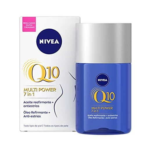 NIVEA Q10 Multi Power 7in1 Aceite Reafirmante + Antiestrías (1 x 100 ml), reafirmante corporal para reducir estrías y conseguir un tono de piel uniforme