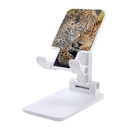 Support téléphone léopard pour suivre vos recettes et vidéos sur le bureau