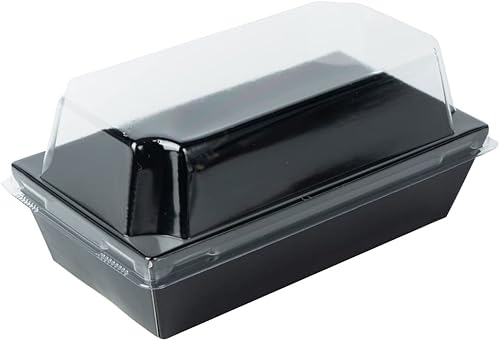 Miniatura 19 de Restaurantware Matsuri Vision - Bandejas de sushi de 4.7 x 2.5 x 1.4 pulgadas, 100 cajas de embalaje de sushi a prueba de grasa, tapas que se venden