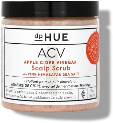 dpHUE Apple Cider Vinegar Scalp Scrub with Pink Himalayan Sea Salt, 9 oz - Natural Exfoliating Scrub & Dry Scalp Treatment - Aloe Vera & Avocado Oil - Gluten Free, Vegan