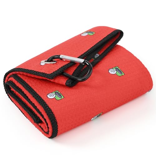Mile High Life Fun Print Golf Towel 16x24in, Microfiber Waffle with Clip
