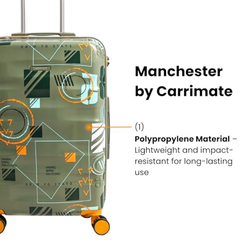 Image of Trolley Bag Set of 2 Green 65cm & 75cm | Polycarbonate Suitcase for Travel | Hard Luggage with 360 Spinner Wheels | TSA Lock, Antitheft Zipper & Dual Cover Interior Manchester