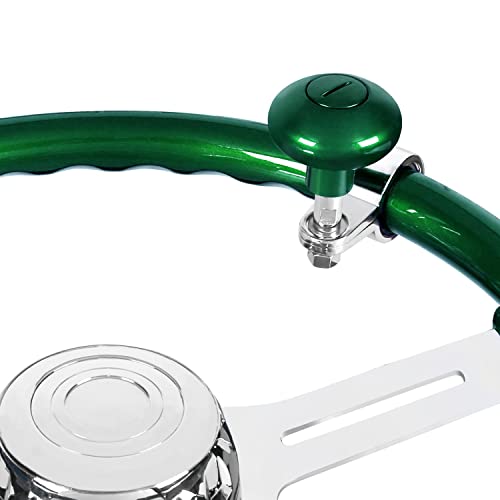 United Pacific 70363 Heavy Duty Steering Wheel Spinner, Abs Plastic, Die-Cast Clamp, Reduce Effort & Fatigue – Emerald Green – One Unit #TOP2