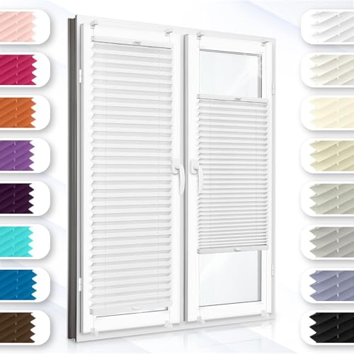 Concept Blinds – Custom Pleated Blind with NO Drilling – Premium Collection 18 Fabric Colours – for Tilt-and-Turn and Casement Windows - Ideal for US Homes (Height from 19 to 59 (50 cm to 149 cm))