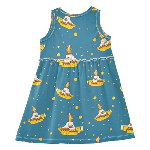 Boccsty Yellow Ducks Hearts Girls Dress Kids Toddler Casual Dresses Summer Dresses 2T-8T2