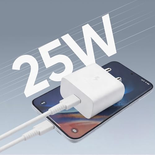 Image of KARWAN 25W Super Fast Charger with Cable [2Yrs Warranty] SFC 2.0 Adapter Compatible with Samsung Galaxy S /A /M /F /Z Series,S26 /S25 /S24 /S23 /S22 /S21 /Plus /Edge /Ultra /Flip /Fold & More,BIS Certified Charger