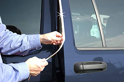 Cowles S37204-8 Feet Of Chrome Truck/Suv Door Edge Guards, U-Shape Pvc Edge Trim Stays On With Self Adhesive Hot Melt Glue Protects From Scratches/Dings And Opening Into Walls Or Other Cars #TOP4