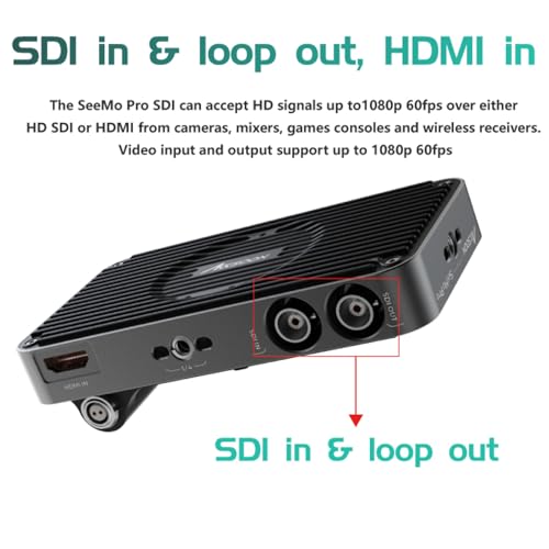 Accsoon SeeMo Pro Video Capture Adapter, SDI HDMI 1080P 60FPS, HDMI to USB-C Video Monitor, Real-time Monitoring/Livestreaming/Recording, Turning Phone into Monitoring, Power iOS Devices