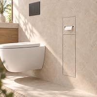 HAGO24 | WC Modul | Edelstahl gebürstet | Schlitz | Unterputz | Einbauschrank | Wandnische | 200x600mm | Toilettenpapierhalter | Bürstenhalter | Push-to-Open | befliesbare Tür | Stauraum – Ansicht 2