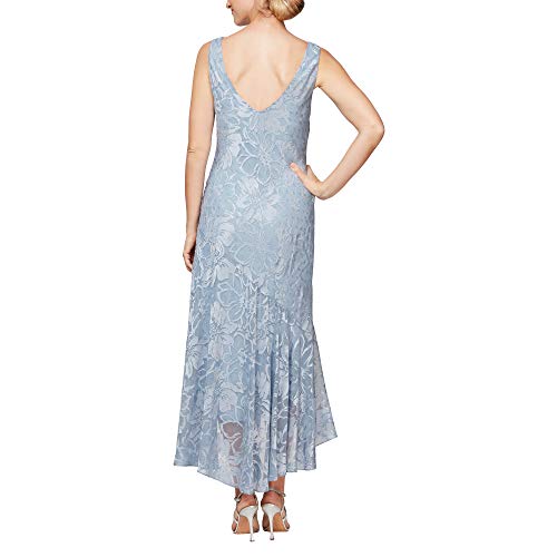 Alex Evenings Women's Sleeveless Printed Chiffon Mid-Length Dress With Jacket, Hydrangea, 6 #TOP3